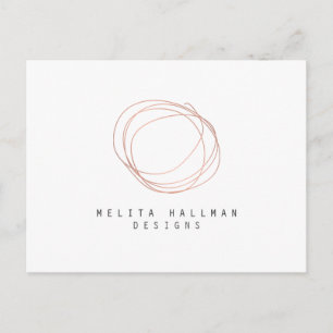 Minimal Logotyp för designern i Ro Guld Vykort