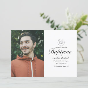 Minimal Logotyp för fotokyrkan Christian Baptism Inbjudningar