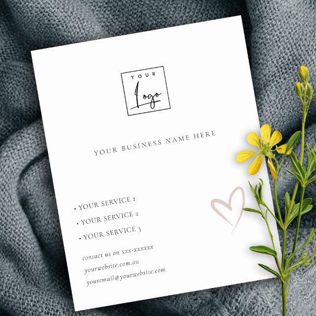 Minimal Logotyp för  Heart Kraft Business Service Flygblad (Skapare uppladdad)