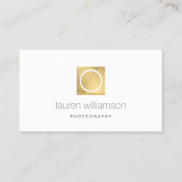 Minimal Logotyp för kameralager Lens Guld-fotograf Visitkort