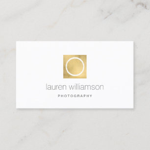 Minimal Logotyp för kameralager Lens Guld-fotograf Visitkort