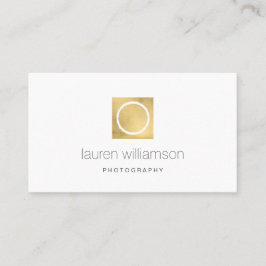 Minimal Logotyp för kameralager Lens Guld-fotograf Visitkort