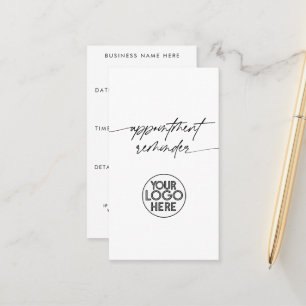 Minimal Logotyp för Möte påminnelseskript för före Tidsbeställning Kort
