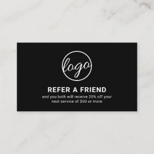 Minimal Logotyp för svart Professionell Modern enk Rabattkort