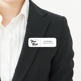 Minimal Logotyp för Svartvit säkerhetstift Namn An Namnbricka