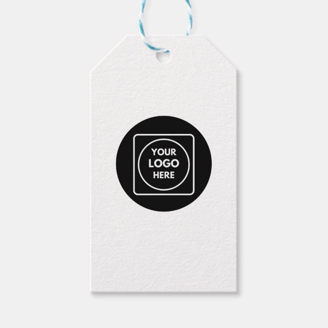 Minimal Logotyp QR Text Affärsetikett prislappar Presentetikett (Framsidan)
