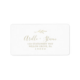 Minimal Löv | ADRESSETIKETTERNA GULD Adressetikett