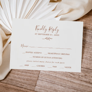 Minimal Löv Boho Cream Menu Choice OSA kort