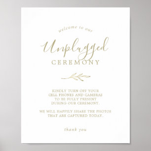 Minimal Löv Ceremonisk signatur för Guld utan nä Poster