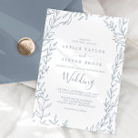 Minimal Löv | Dammig Blå Bröllop Inbjudningar<br><div class="desc">Det minsta blåa bröllopskortet för löv är perfekt för ett elegant bröllop. Konstruktionen har en enkel grey silhouette i ljusskifferblått med klassiskt minimalistiskt stil.</div>