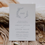Minimal Löv | Dusty Blue Forme Monogram Bröllop Inbjudningar<br><div class="desc">Denna minimala löv-dammiga,  formella bröllopsinbjudan är perfekt för ett elegant bröllop. Konstruktionen har en enkel grey silhouette i ljusskifferblått med klassiskt minimalistiskt stil. Anpassa med det första initialerna av bruden och brudgummen.</div>