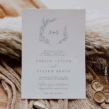 Minimal Löv | Dusty Blue Forme Monogram Bröllop