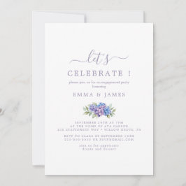 Minimal Löv | Dusty Lila ’Låt oss Celebrate’ Inbjudningar