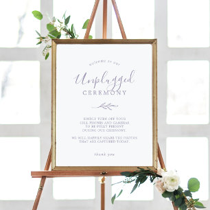 Minimal Löv Dusty Lila Unplugged Ceremony Poster