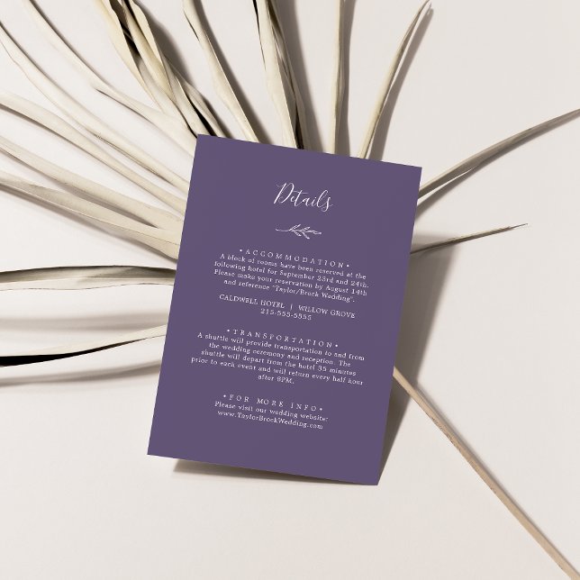 Minimal Löv | Information om Lila av plommon Tilläggskort (Skapare uppladdad)