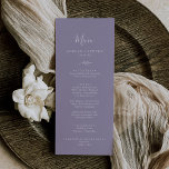 Minimal Löv | Lavender Bröllop Middag Menu Meny<br><div class="desc">Det minsta menykortet för middagen i löv lavender bröllop är perfekt för en boho bröllop. Utformningen har en enkel grey löv silhouette i pastelllilak lila med minimalistisk bohemisk trädgård stil. Den här menyn kan användas för bröllopsmottagning,  repetitionsmiddag eller vad som helst.</div>