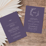 Minimal Löv | Lila av alla plommon i ett Bröllop Inbjudningar<br><div class="desc">Denna minimala lila av plommon från löv i en bröllopsinbjudan är perfekt för en boho bröllop. Juvelfärgskonstruktionen har en enkel grey löv silhouette i en mörk blått violett lila med minimalistisk boho stil. Anpassa med parets första initialer. Spara papper genom att inkludera uppgifterna på baksidan av bröllopsinbjudan i stället för...</div>