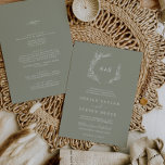 Minimal Löv | Ljussäng Grönt allt på en Bröllop Inbjudningar<br><div class="desc">Denna minimala grönt för ljussken löv i en bröllopsinbjudan är perfekt för en boho bröllop. Utformningen har en enkel grey löv silhuett i en dammig grönt färg med minimalistisk bergsboho stil. Anpassa med parets första initialer. Spara papper genom att inkludera uppgifterna på baksidan av bröllopsinbjudan i stället för på ett...</div>