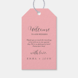 Minimal Löv | Ljust rosa formellt monogram Bröllop Presentetikett