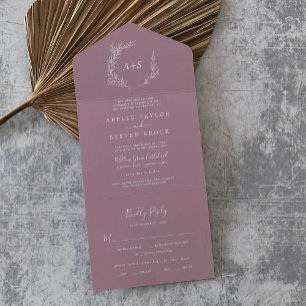 Minimal Löv Mauve Bröllop