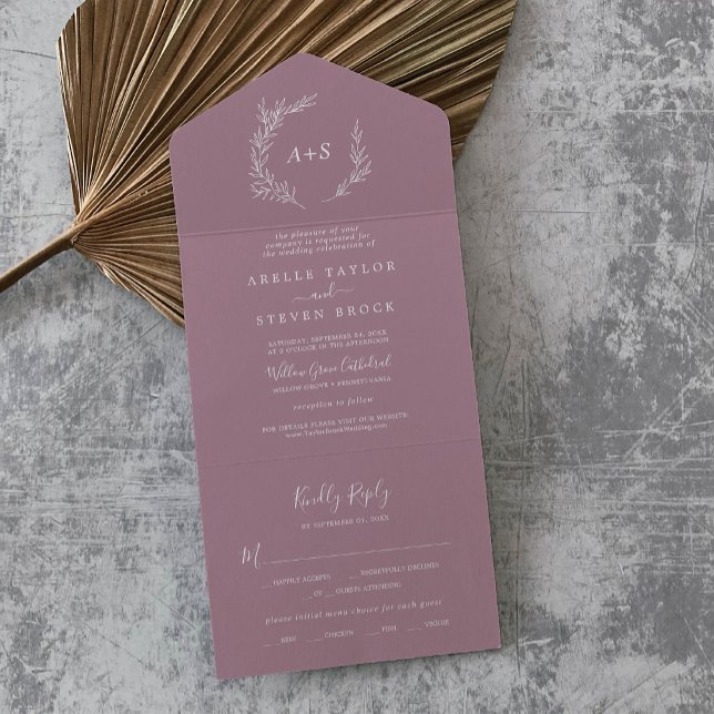 Minimal Löv | Mauve Bröllop (Skapare uppladdad)