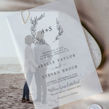 Minimal Löv Monogram Greenery Boho Modern Bröllop