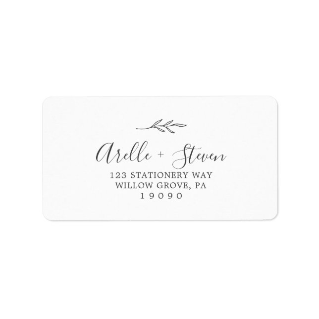 Minimal Löv | Mörk Grått-Adressetiketter Adressetikett (Framsidan)