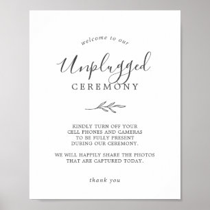 Minimal Löv Mörk Grått Ceremony-signatur utan pl Poster