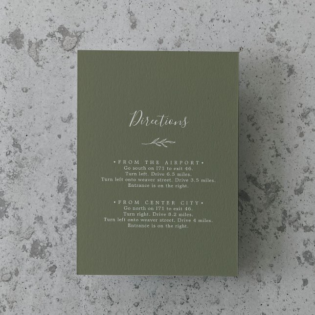 Minimal Löv | Mörk grönt anvisningar Tilläggskort (Skapare uppladdad)