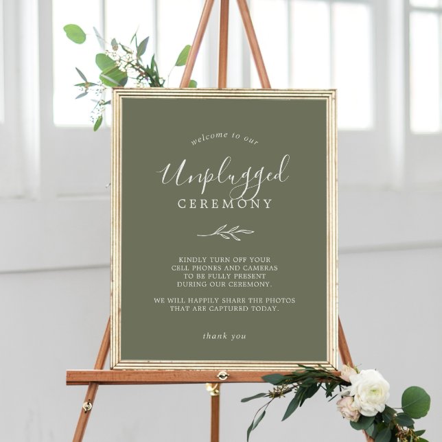 Minimal Löv | Mörk grönt certifikatssignatur för e Poster (Skapare uppladdad)