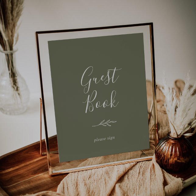 Minimal Löv | Mörk grönt gästen Bok Poster (Skapare uppladdad)