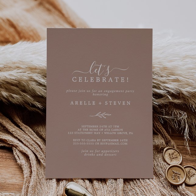 Minimal Löv | Neutralt Låt oss firande av inbjudan (Skapare uppladdad)