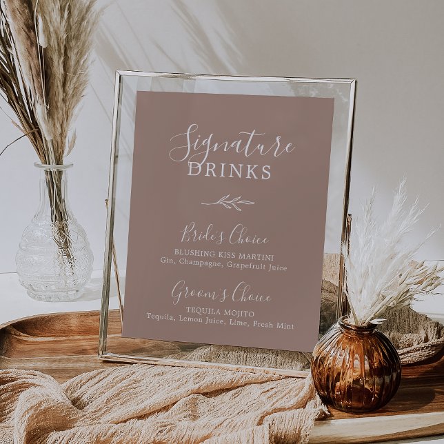 Minimal Löv | Neutralt Namnteckning Poster Dra (Skapare uppladdad)