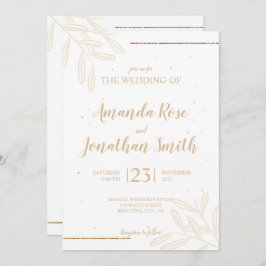 Minimal löv och glitter inbjudan