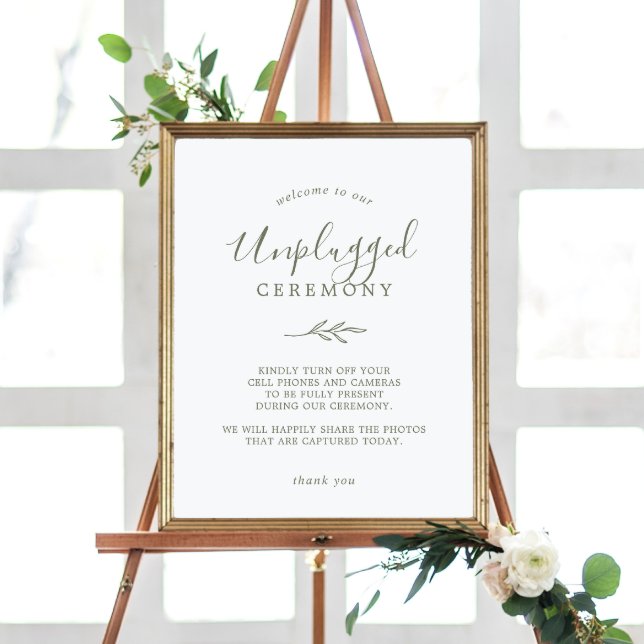 Minimal Löv | Oliv grönt certifikatssignatur för e Poster (Skapare uppladdad)