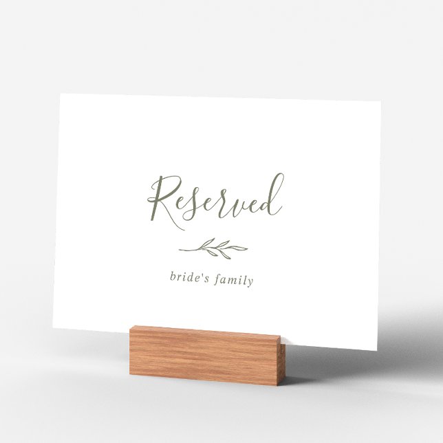 Minimal Löv | Oliv grönt, reserverad signatur (Skapare uppladdad)