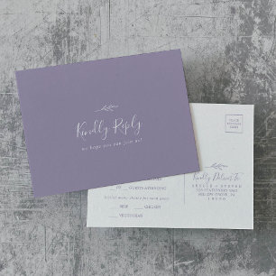 Minimal Löv Postkort för val av Lavender-meny-OS Inbjudan Vykort