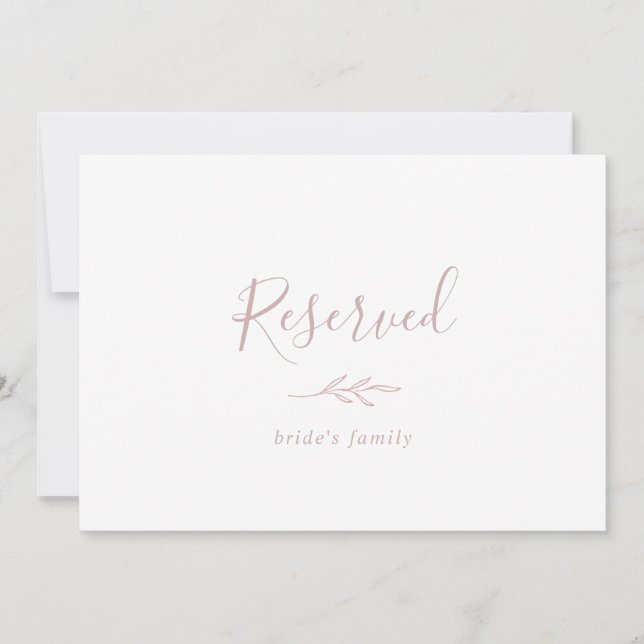 Minimal Löv | Reserverad skylt från Dusty Ro (Framsida)