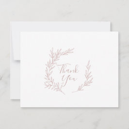 Minimal Löv |  Rosa - tackkort Tack Kort