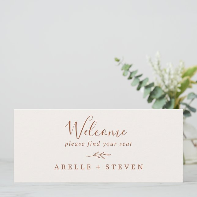 Minimal Löv | Sidhuvud för Boho Cream-sätesdiagram (Stående Fram)