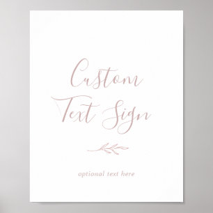 Minimal Löv Stort texttecken för Dusty Ro Anpass Poster