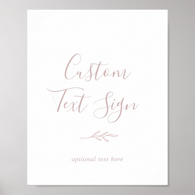 Minimal Löv | Stort texttecken för Dusty Ro Anpass Poster (Framsidan)