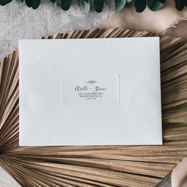 Minimal Löv | Svartvit Adressetiketter (Skapare uppladdad)