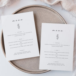 Minimal Löv Svartvit Bröllop-innermeny för flata r Meny