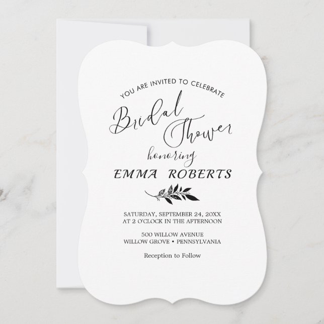 Minimal Löv Terracotta Inbjudningskort för möhippa (Framsida)