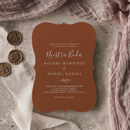 Minimal Löv | Terracotta Spain Nuestra Boda Inbjudningar