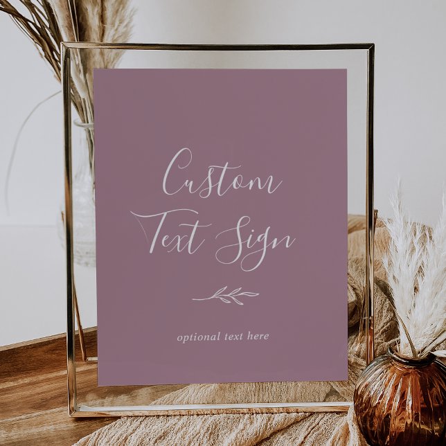 Minimal Löv | Texttecken för Beige Anpassningsbar Poster (Skapare uppladdad)