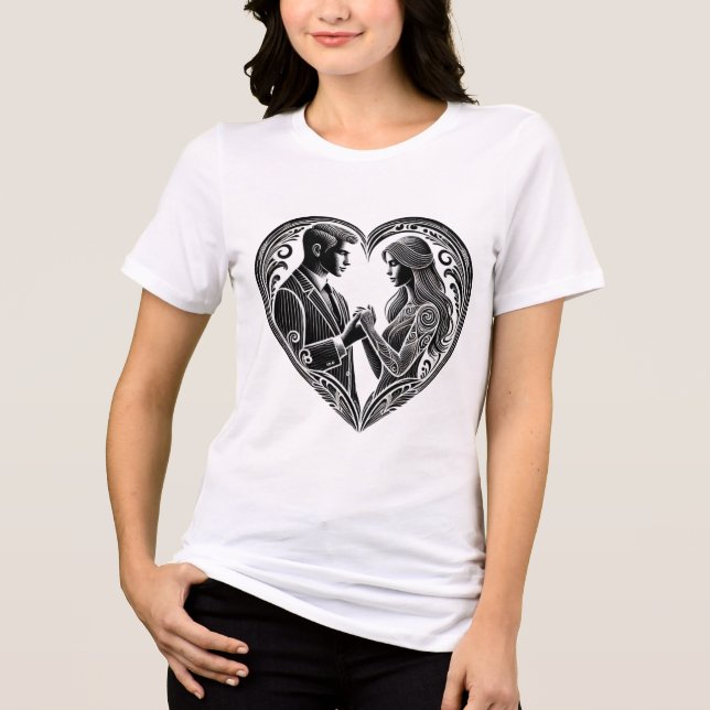 Minimal Love Design T-Shirt (Framsida)