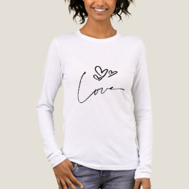 Minimal Love Line Art Long Sleeve Shirt for Women T