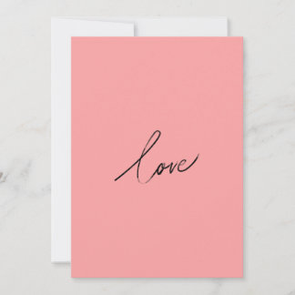 Minimal Love Script — Blush Pink Modern Julkort